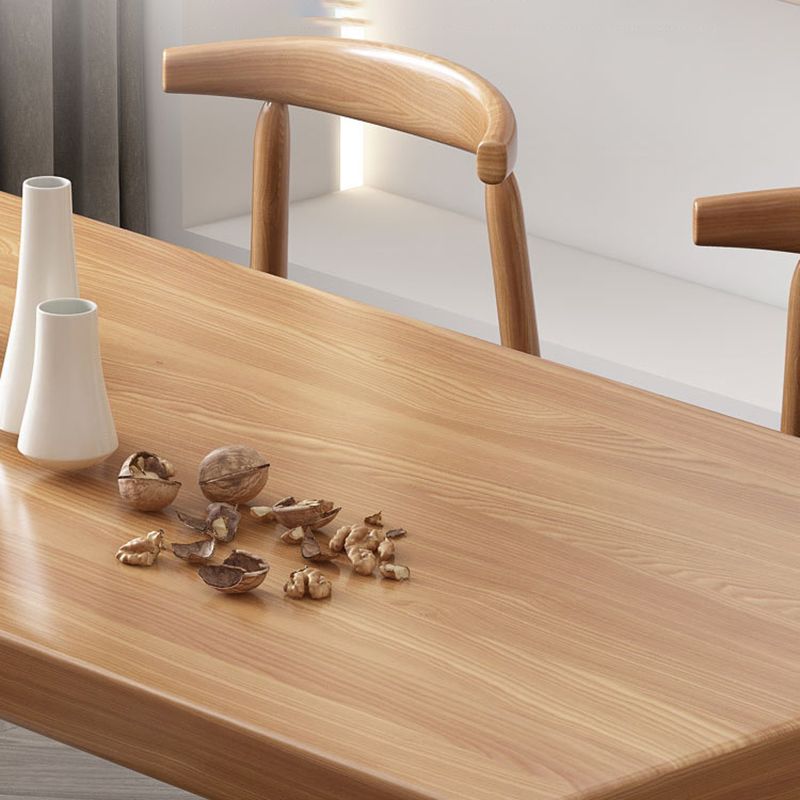 Simplicity Rectangle Dining Table Natural Pine Solid Wood Sled Base Table