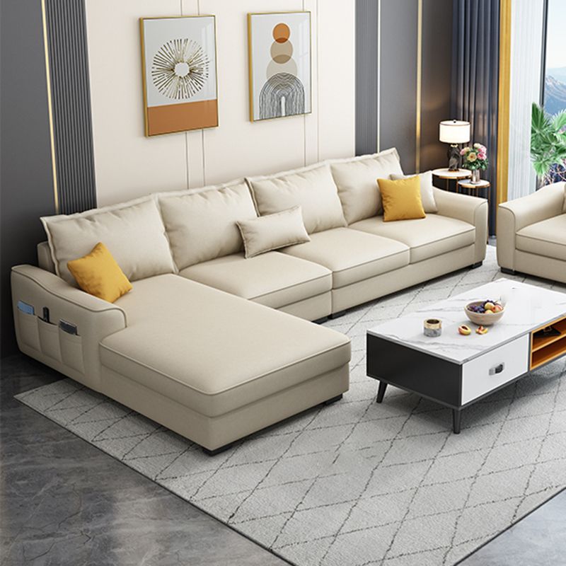 35.4"H Faux Leather Flared Arm Sofa & Chaise for Living Room