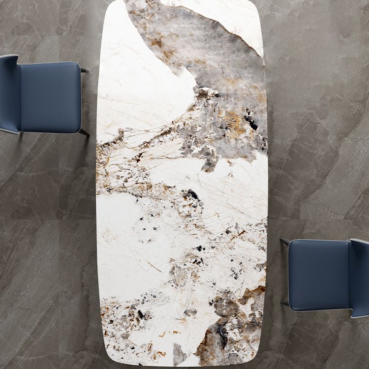 Modern 1/2/3/5/7 Pieces Dining Set Sintered Stone Dining Table Set with Leather Chairs