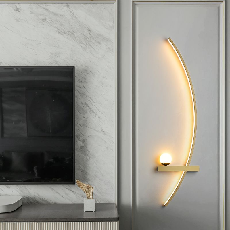 Metal Linear Shape Wall Light Modern Style 2-Lights Wall Mount Light Fixture