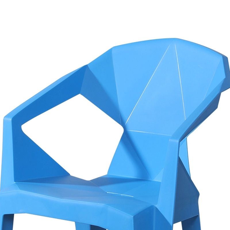 Silla lateral apilable con respaldo de listones de estilo moderno, sillas de comedor de plástico para uso doméstico