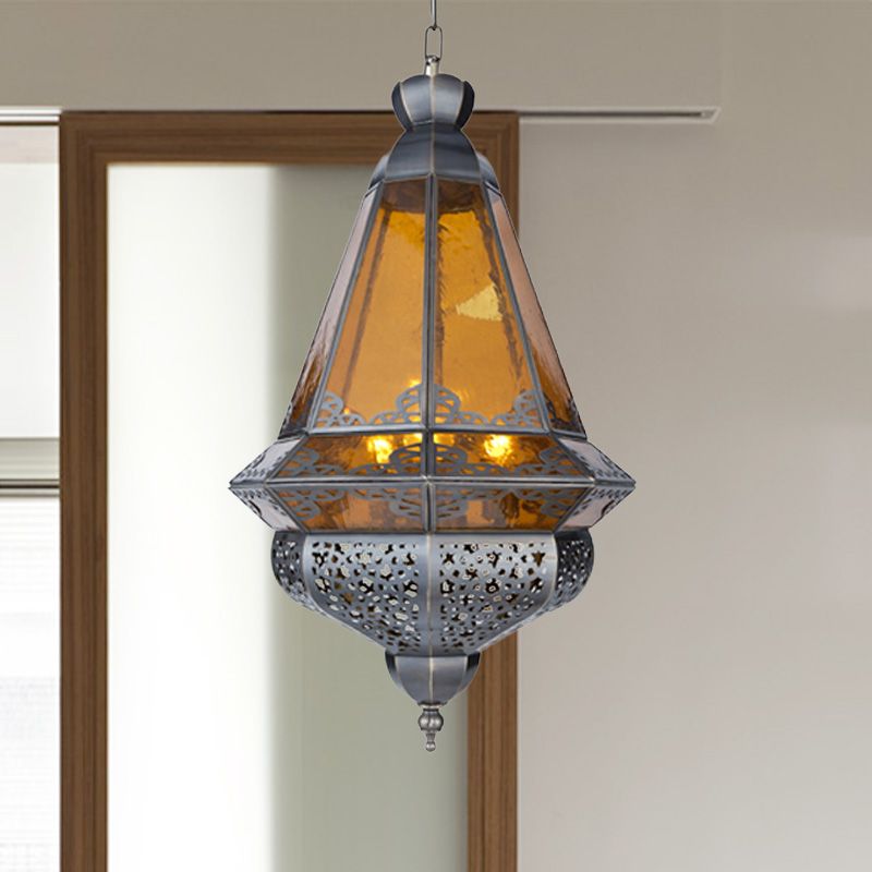 1 Lichthängerlampe Vintage Wohnzimmer Anhänger Licht mit Kegelmetallschatten in Grau