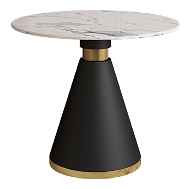 Metal Base Table Glam Style Sintered Stone Dining Table for Home Use