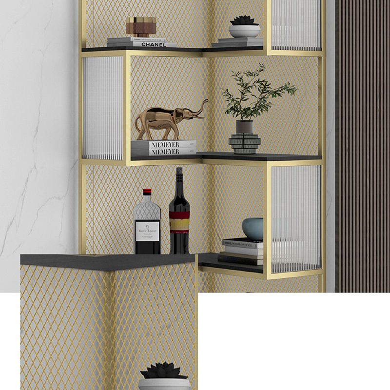 22" Wide Contemporary Shelf Closed Metal Shelves Included Bookcase