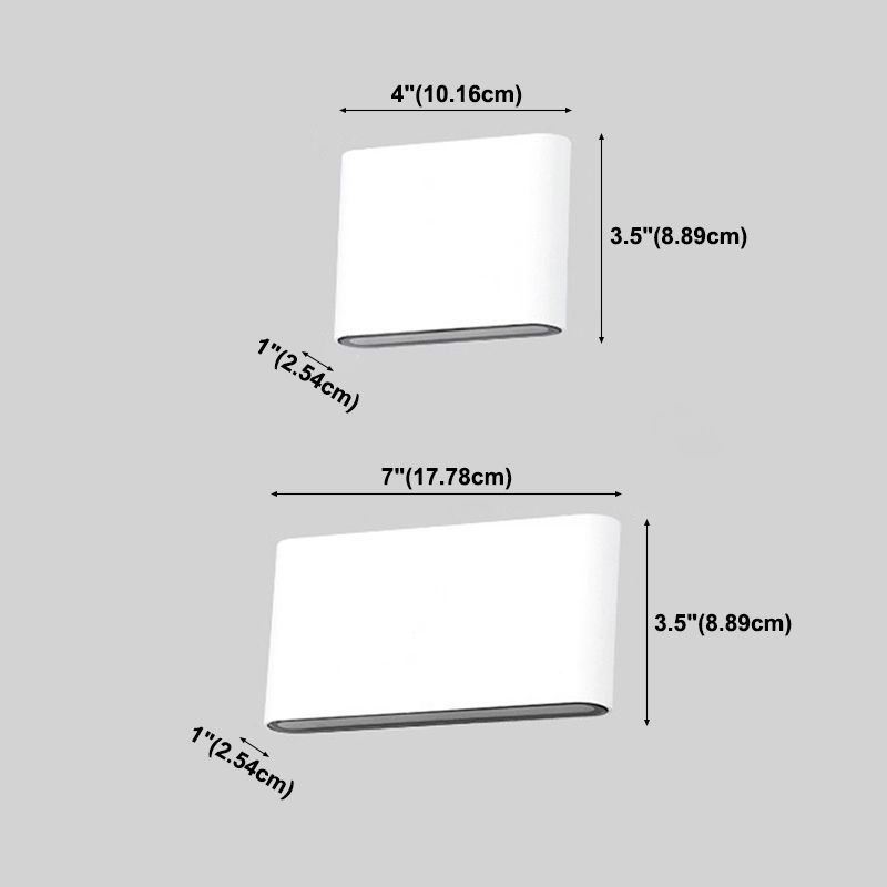 Aluminum Rectangle Shade Wall Lights Modern Style 1 Head Wall Mount Fixture for Outdoor Wall