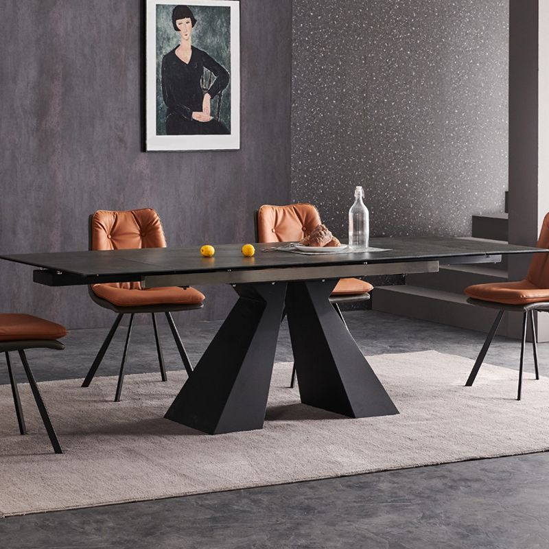 Modern Rectangle Sintered Stone Table Set 1/3/4/5 Pieces Dining Set