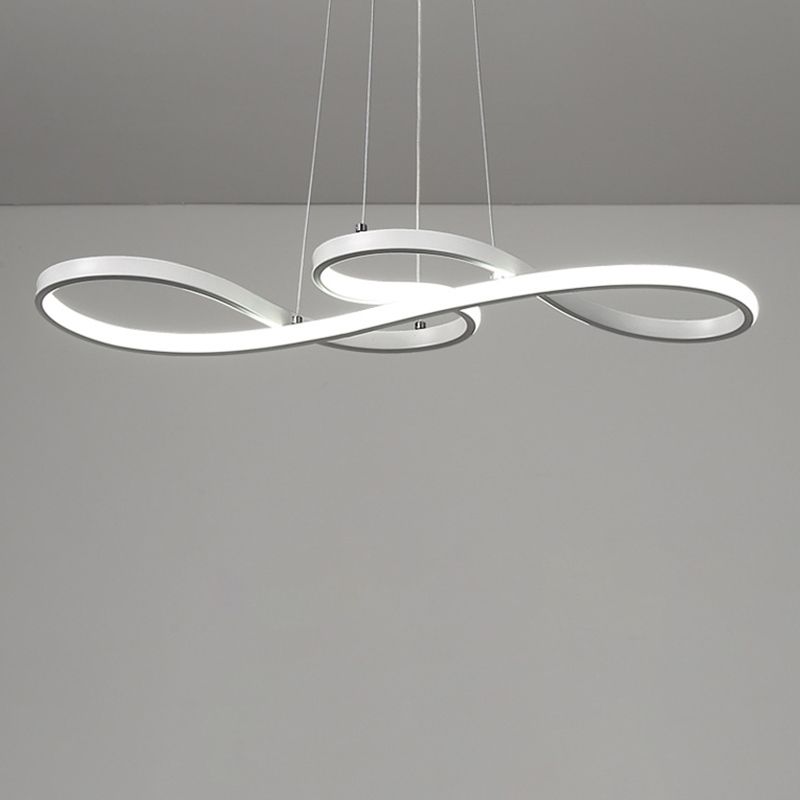 1-Light Aluminum Pendant Chandelier Modern Style Twisting Suspension Pendant Light