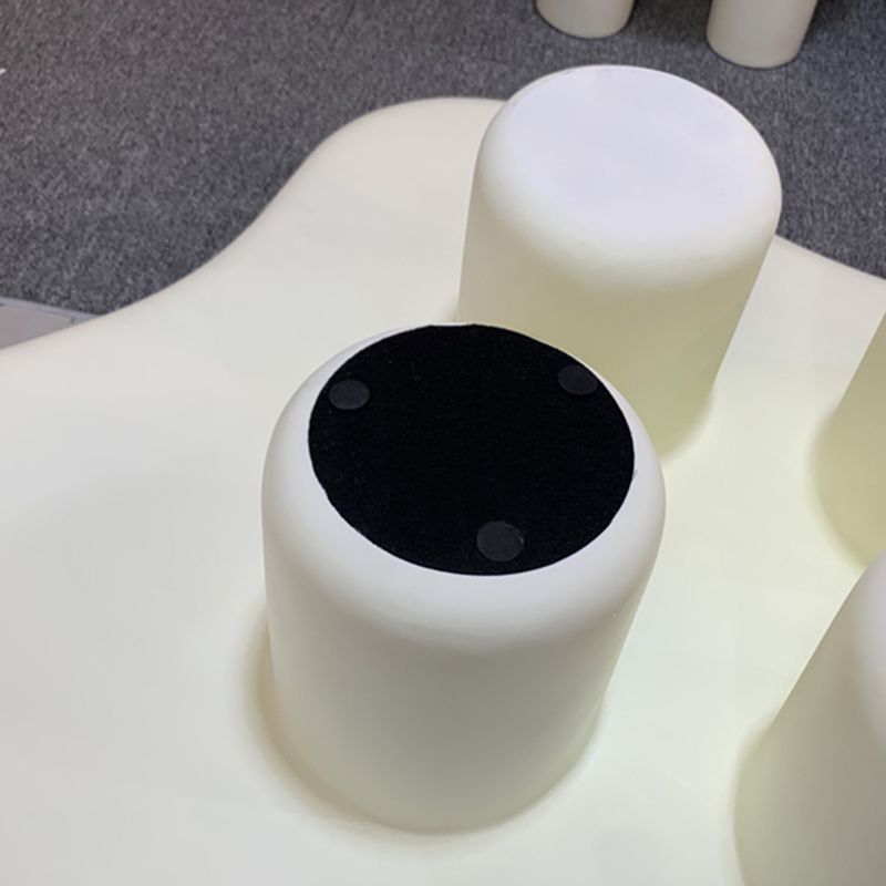 Modern Glass Steel Coffee Table with Four Legs Cocktail Table for Living Room