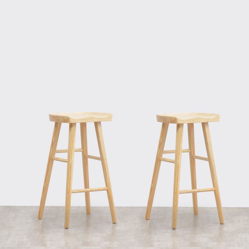 1/2 Pieces Luxurious Rectangular Pub Table Set Wooden Counter Table with Backless Stools