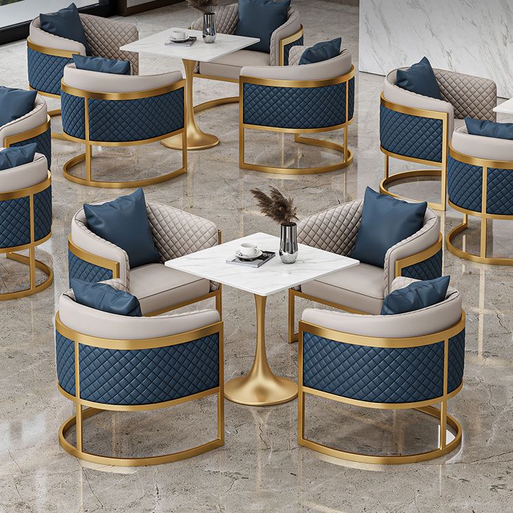 Traditional Luxury Dining Table Sintered Stone White Top Table for Dining Room