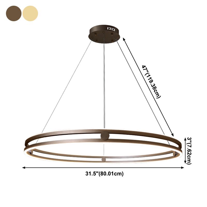 Contemporary Simple LED Hanging Pendant Light Silicone Linear Chandelier for Living Room