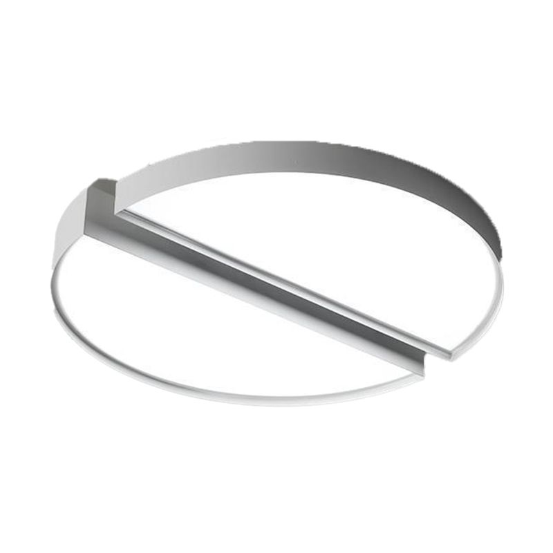 Geometric Interior LED Flush Mount in White Minimalist Iron Ceiling Flush