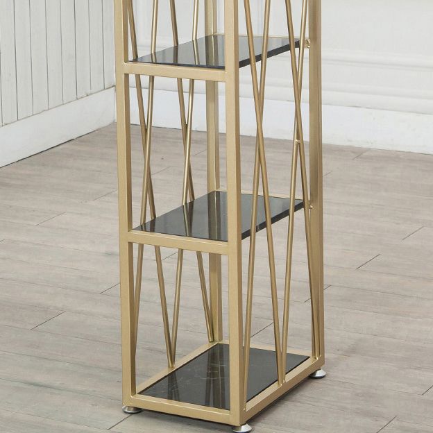 Faux Marble Bar Table Set 1/2/5 Pieces Rectangle Counter Table with Backless Stools