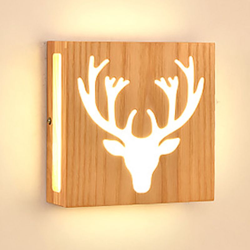 Modern Wooden Wall Light Sconce Creative Wall Light Fixture for Bedroom