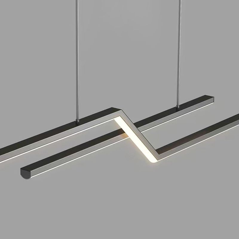 Dining Room Island Chandelier Light Metal LED Minimalist Hanging Chandelier