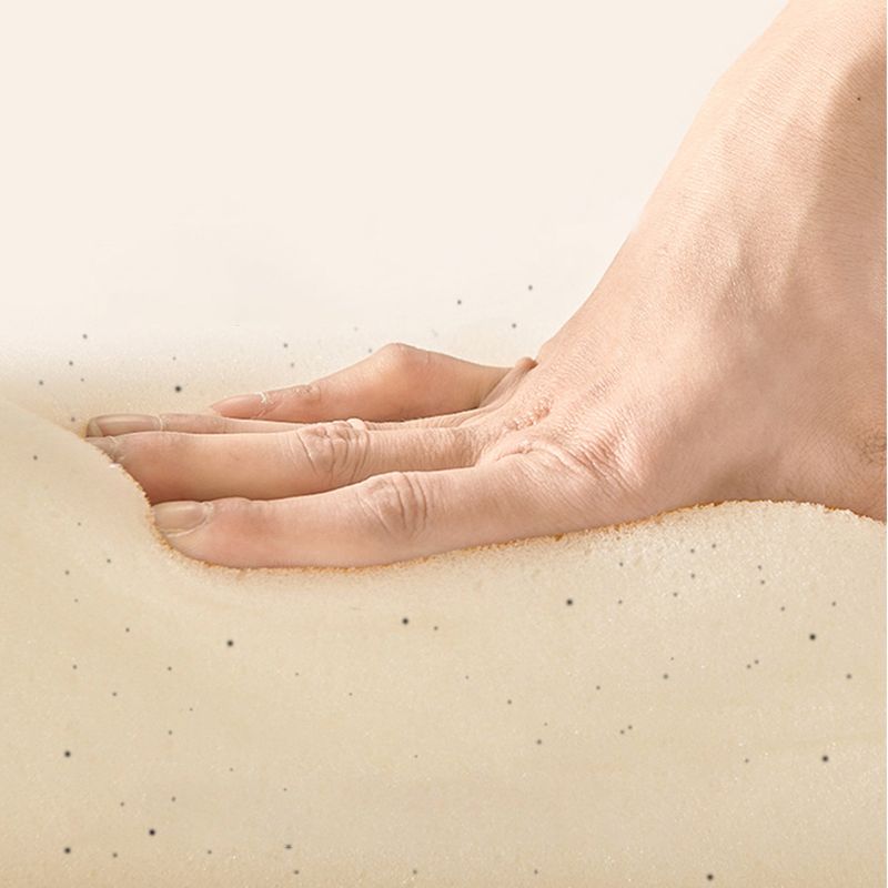 Beige Stain-Resistant Faux Leather Pillow Top Arm Sectional for Living Room