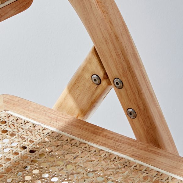 Silla de estilo contemporáneo de madera de caucho con respaldo abierto, silla individual para comedor y cocina