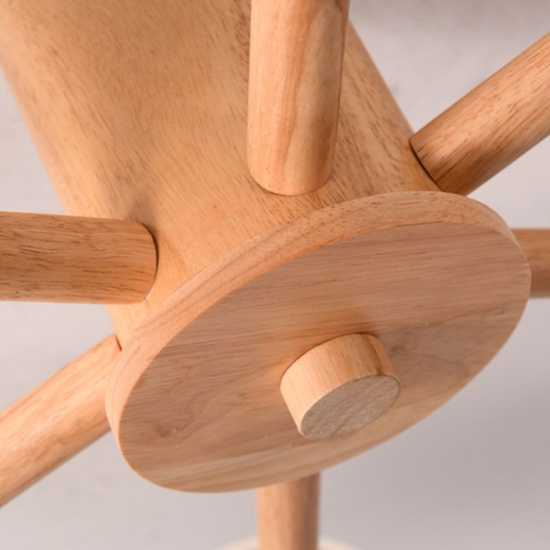 Nordic Style Wooden Ceiling Light Ball Shape Shade Ceiling Lamp for Living Room