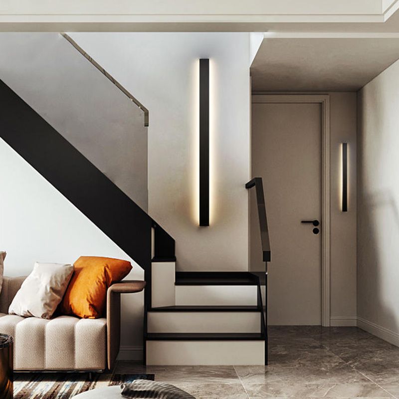 Rectangle Shaped Indoor Wall Mount Light Fixture Modern Style Metal LED Wall Sconce
