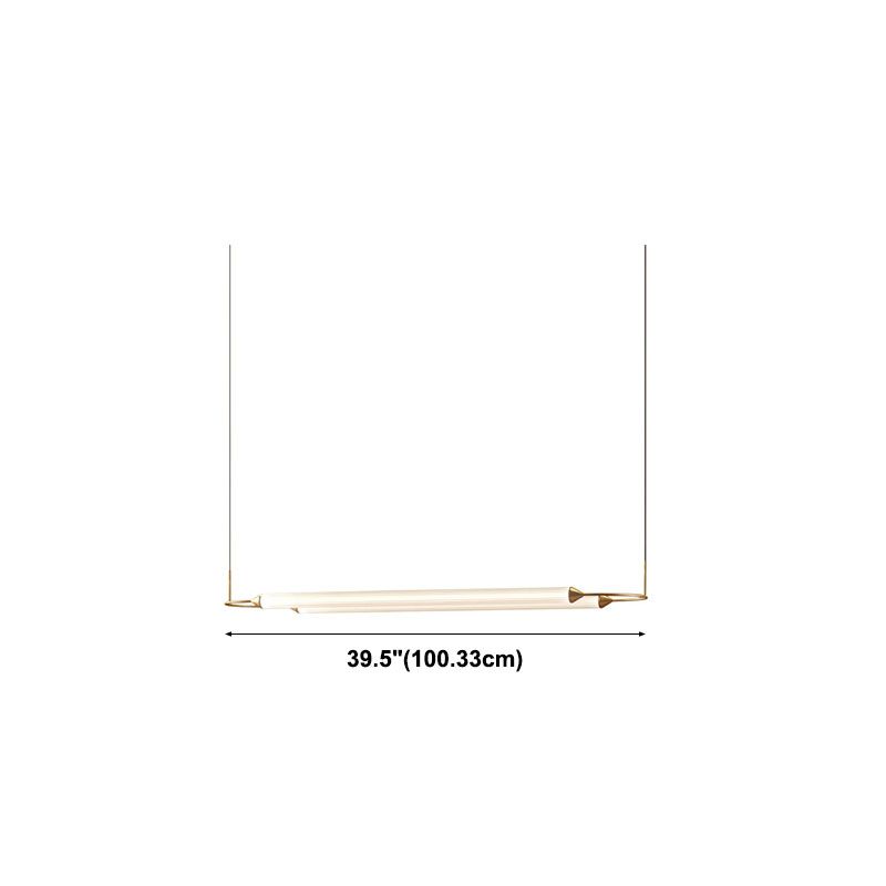 Acrylic 2-Light Island Light in Modern Simplicity Metal Linear LED Pendant Light in White