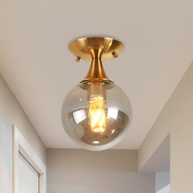 Illuminazione a semimontaggio in vetro bianco-giallo/grigio-blu/grigio fumo con paralume a sfera Nordic 1 lampadina da incasso a soffitto per foyer