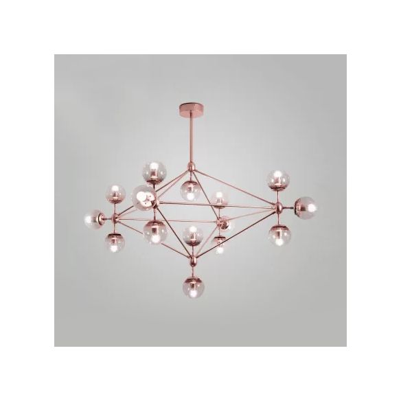 Geometrische kroonluchter eigentijdse metaal 10/15/21 Lichten messing/goud/roségoudhangend licht voor woonkamer