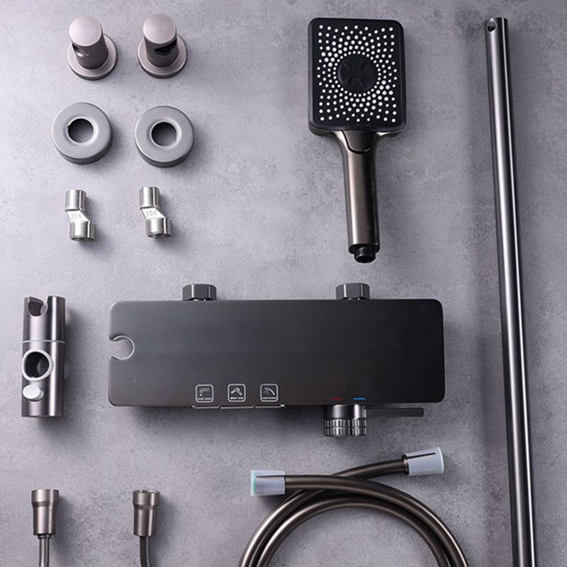 Wall Mount Shower Set Solid Color Adjustable Spray Pattern Shower Combo