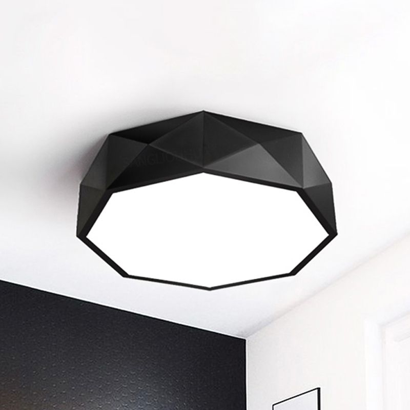 Concava / Convx Shape Metallo Flush Montaggio Illuminazione Moderno Led Bianco / Nero Flush Tetto, 16 "/19.5" /23.5 " wide