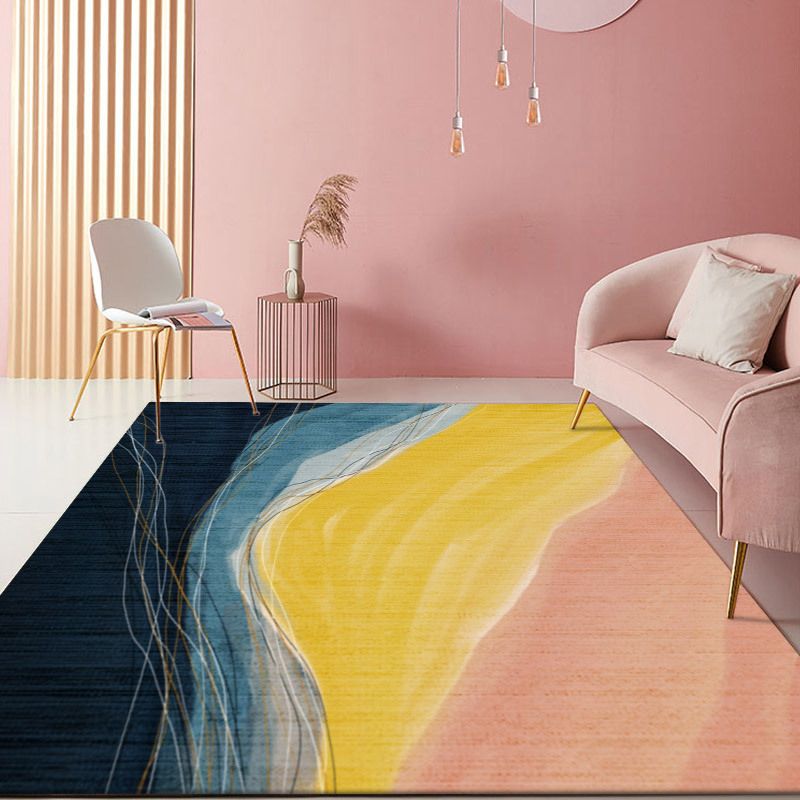 Creative Nordic Living Room Rug Colorful Indoor Rug Non-Slip Backing Area Carpet