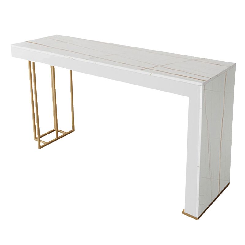 Glam Style Rectangle Bar Table 1/2/3 Pieces Stone Bar Table Set for Kitchen