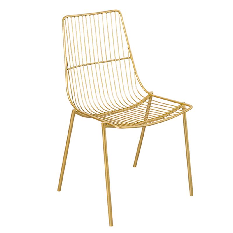 Glam Style Dining Chair Metal Windsor Back Dining Side Chair for Dining Room