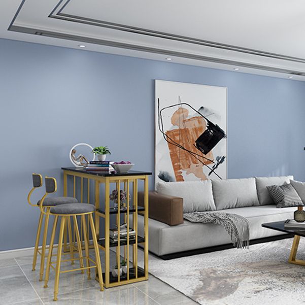 Rectangle Bar Dining Table Contemporary Bar Table with Gold Sled Base