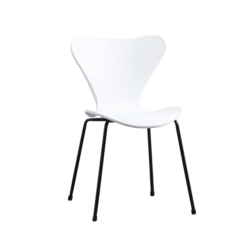 Plástico de estilo industrial que cena la parte posterior sólida de la silla sin brazos que cena la silla lateral