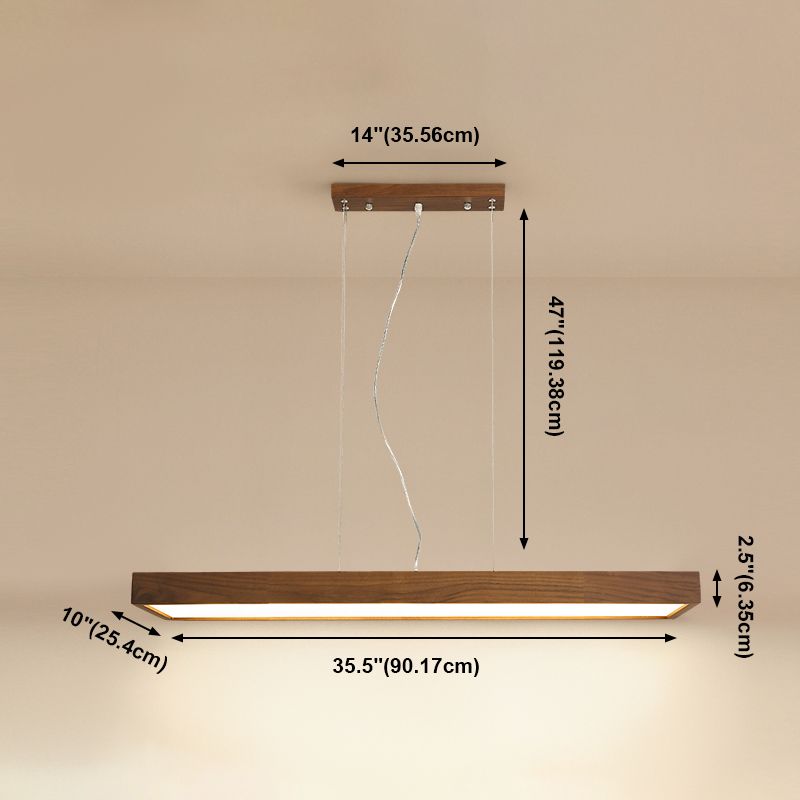 Rechthoek kroonluchter verlichtingsarmaturen eigentijds hout 1 lichte eiland kroonluchter