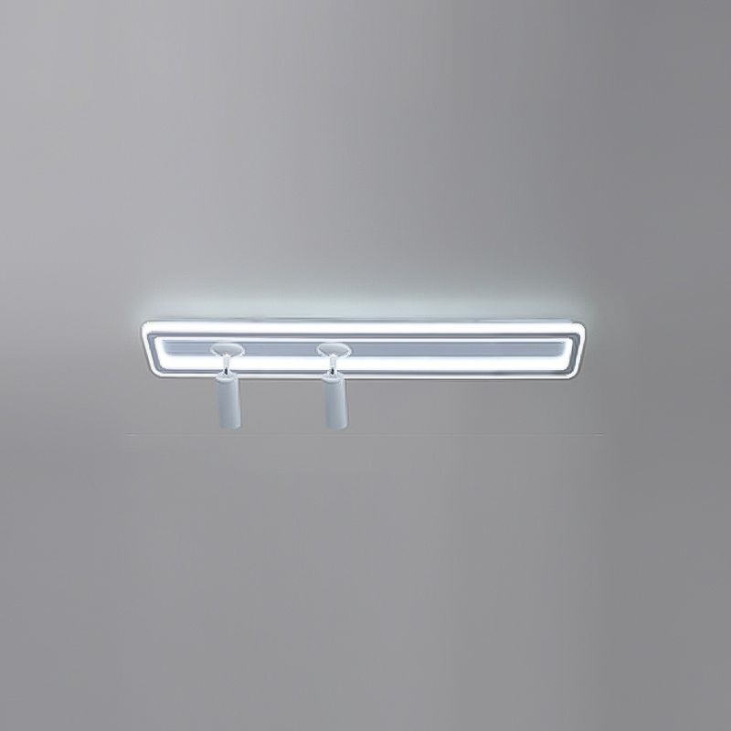 Metal Square Shade Flush Ceiling Light Modern Multi Lights Flush Mount Fixture in White