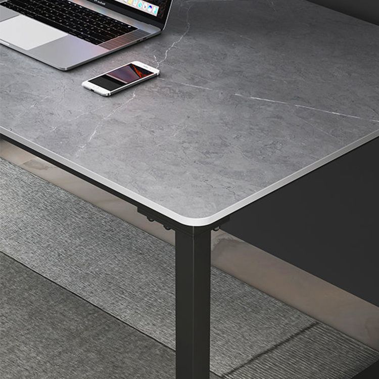 Home Rectangular Computer Desk with H-Shape Metal Legs Office Desk