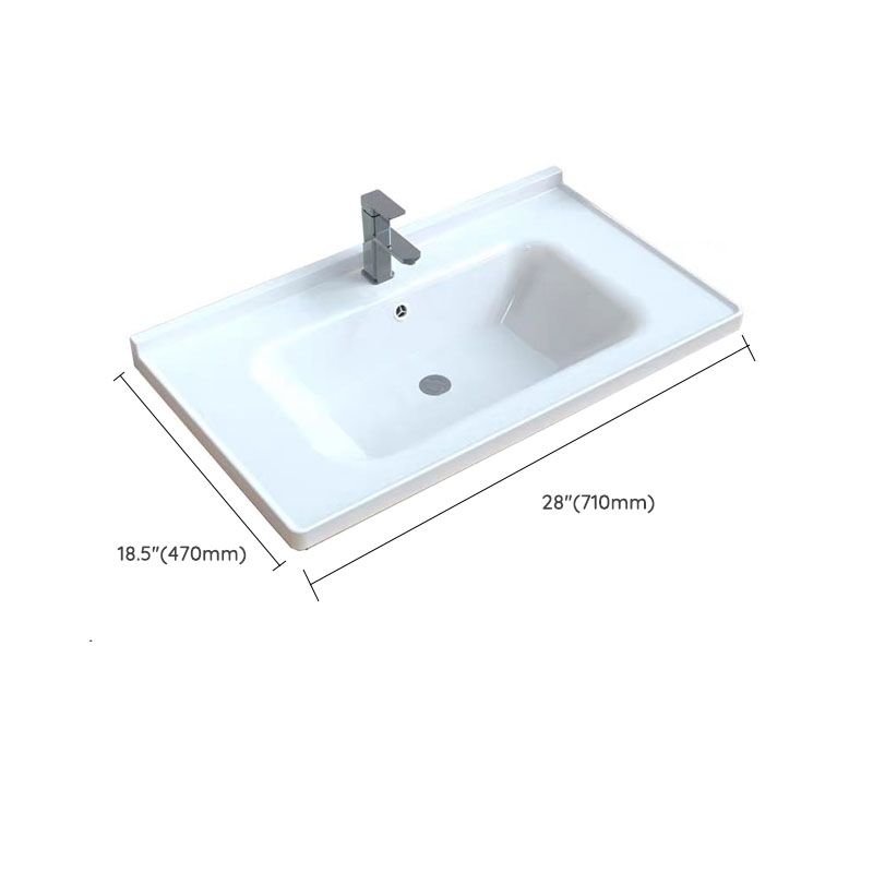 Modern Bathroom Sink Porcelain with Overflow Drop-in Bathroom Sink(Not Included Faucet)