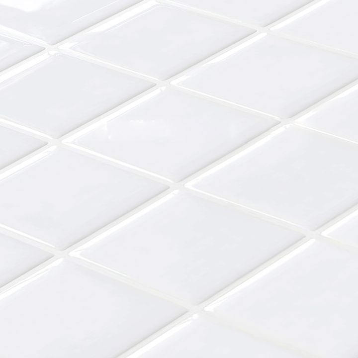 Mosaic Tile Wallpaper Plastic Grid Peel and Stick Backsplash Wall Tile
