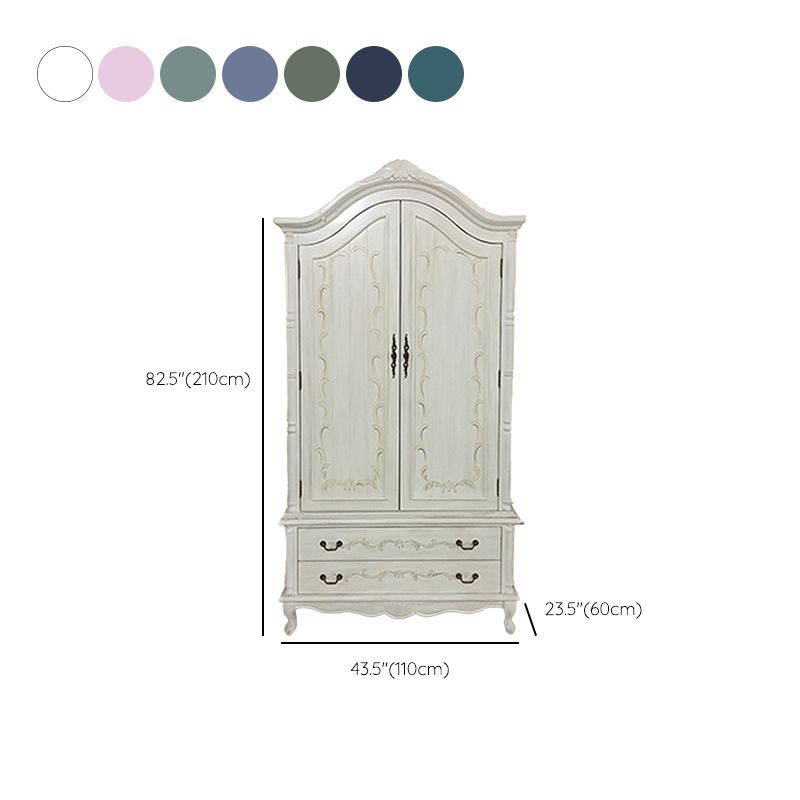 Matte Finish Wood Cabinet with Garment Rod Coastal Storage Cabinet with Hinged Doors