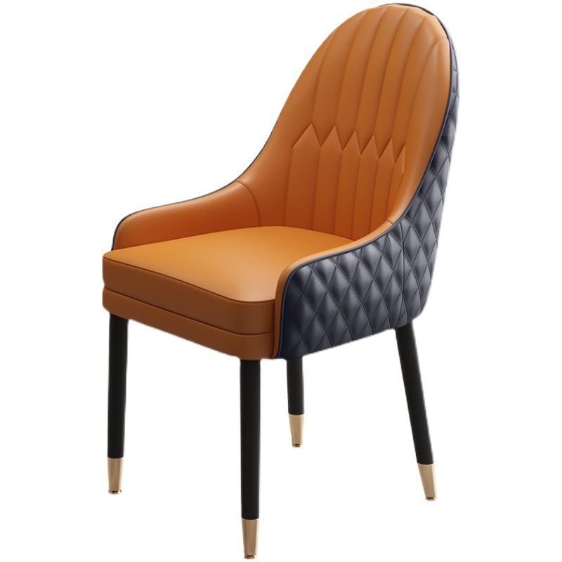 Scandinavian Style Wood Dining Chairs Dining Room Parsons Cushioned Chair with Arm