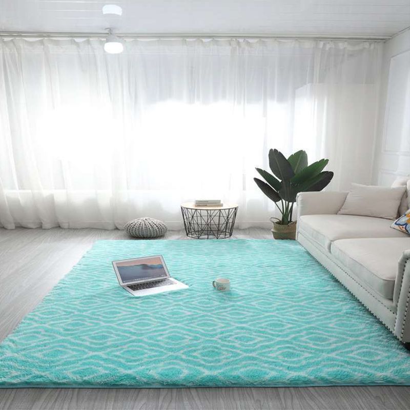 Casual Patterned Rug Multi Color Synthetics Area Carpet Non-Slip Backing Stain-Resistant Easy Care Indoor Rug for Room