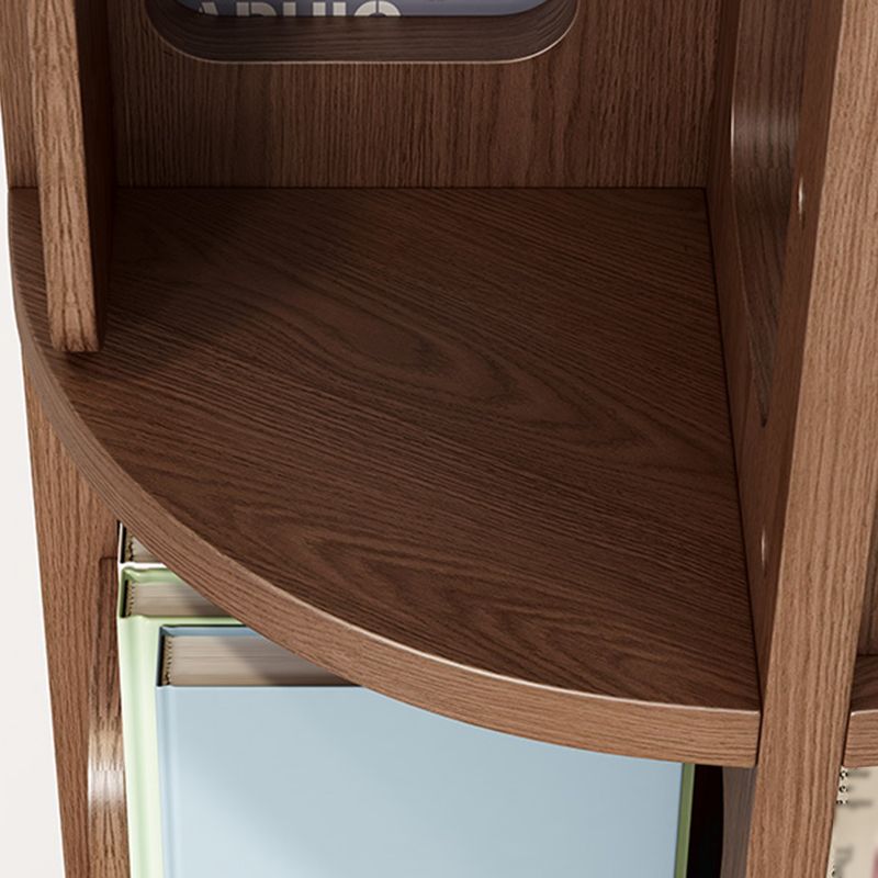 Contemporary Style Bookcase Closed Back Solid Wood Bookshelf for Home Office