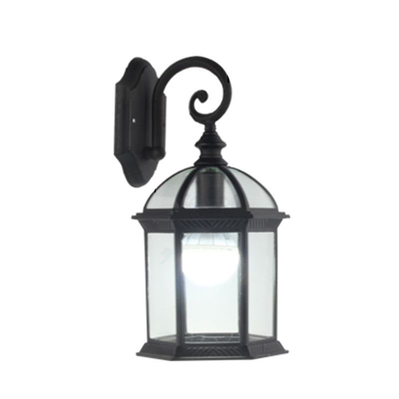 Zylinder klarer Glaswandhalterung 1-Licht Vintage Außenwandbeleuchtung