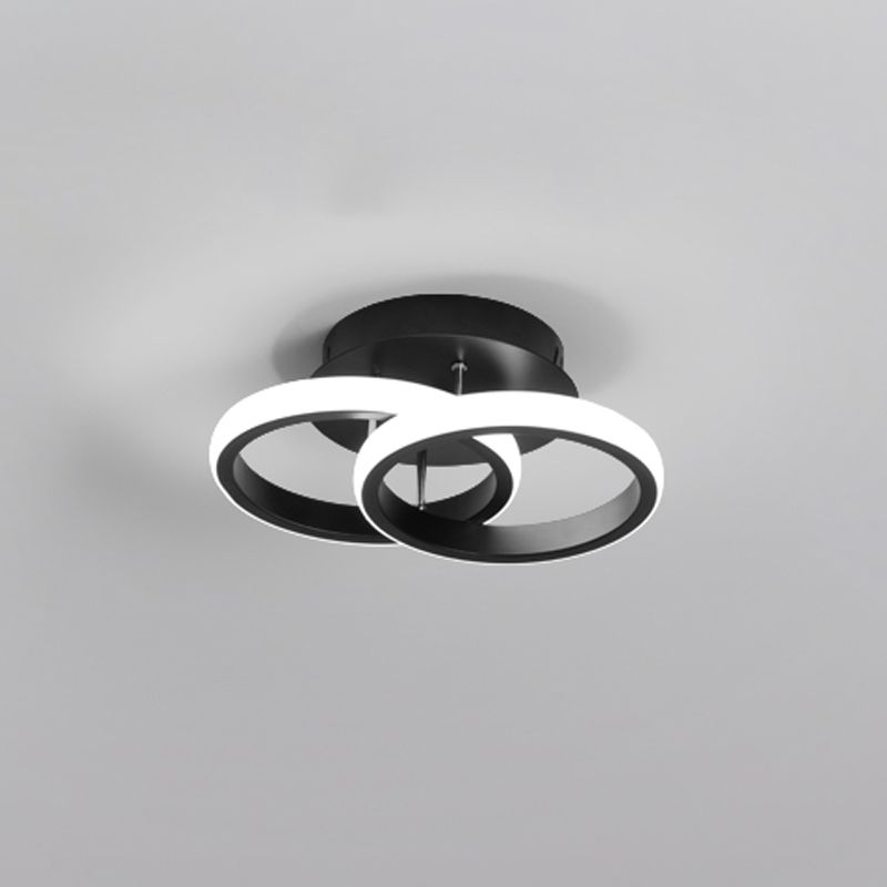 Plafonnier LED rond noir, luminaire de plafond Simple et affleurant pour le salon