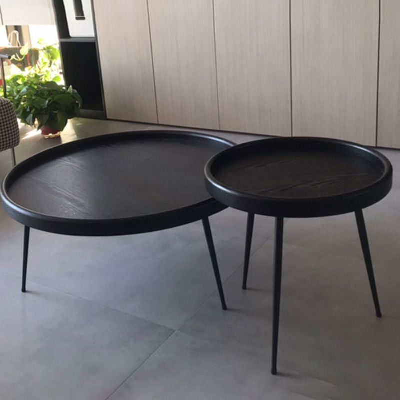 Scandinavian 3 Legs Coffee Cocktail Table Round Wooden Coffee Table for Living Room