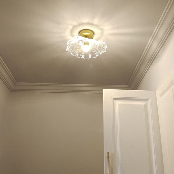 Lampada da soffitto a forma di fiore Moderna in ferro 1 luce da incasso con foro da 2-3,5 '' per corridoio