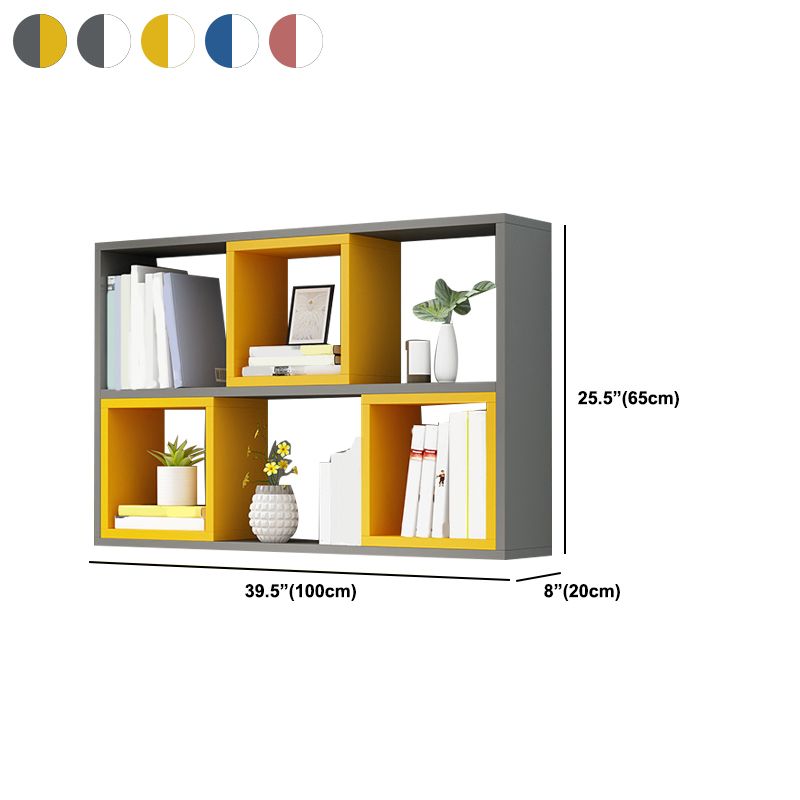 Wall Unit Open Book Shelf Modern Engineered Wood Shelf Bookcase for Bedroom