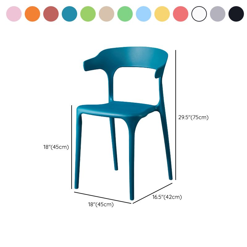 Modern Style Arm Chair Plastic Open Back Dining Accent Chair for Kitchen