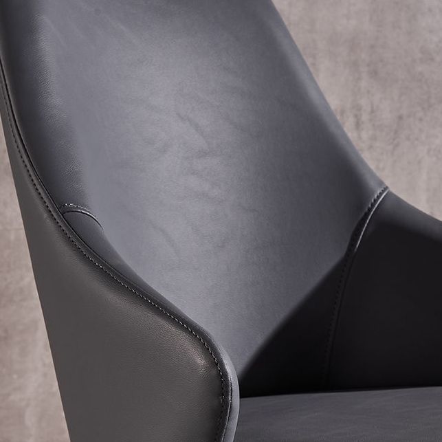 Faux Leather Dining Chair Wingback Side Chair in Matte Finish