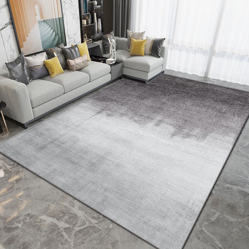 Gray Modern Rug Polyester Graphic Indoor Rug Non-Slip Backing Rug for Sitting Room